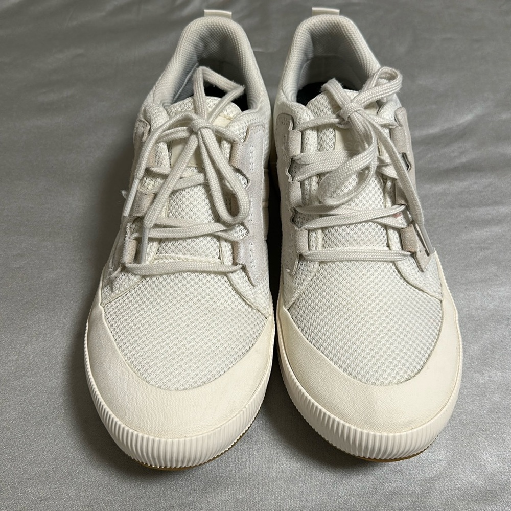 Sorel Out N About Low Canvas Waterproof Sneaker in W9 Sea Salt Color